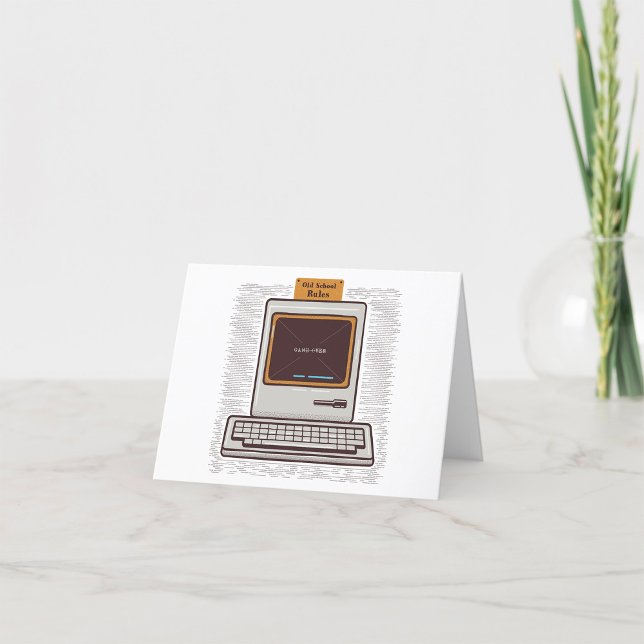 Old School Rules Retro Computer Game Over Letterpress Thank You Card (Creator Uploaded)