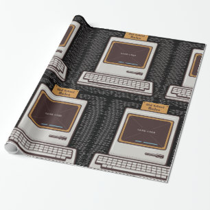 Old School Rules Retro Computer Game Over Wrapping Paper