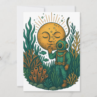 Old School Scuba Diver Invitation