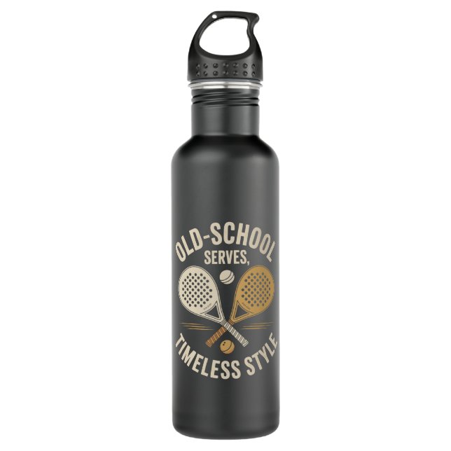 Old-School Serves Timeless Style Minimalist Stainless Steel Water Bottle (Front)