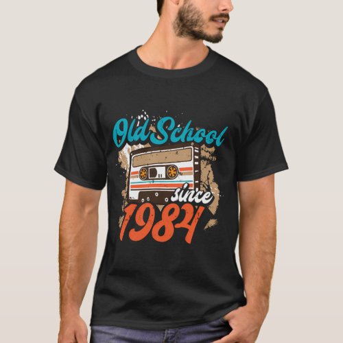 Old School Since 1984 36Th Cassette Tape T_Shirt