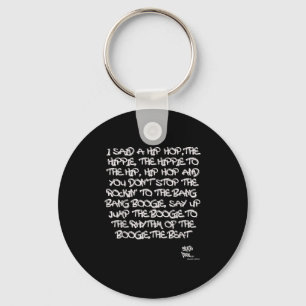Old School Skool Rap Hip Hop Merch Lyric Quote 80s Keychain