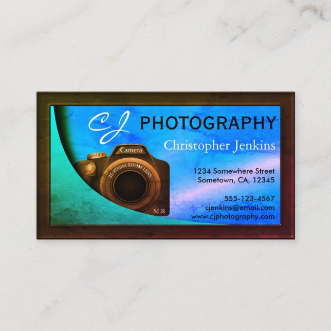 Old School SLR Camera Photographer Photography Business Card (Front)