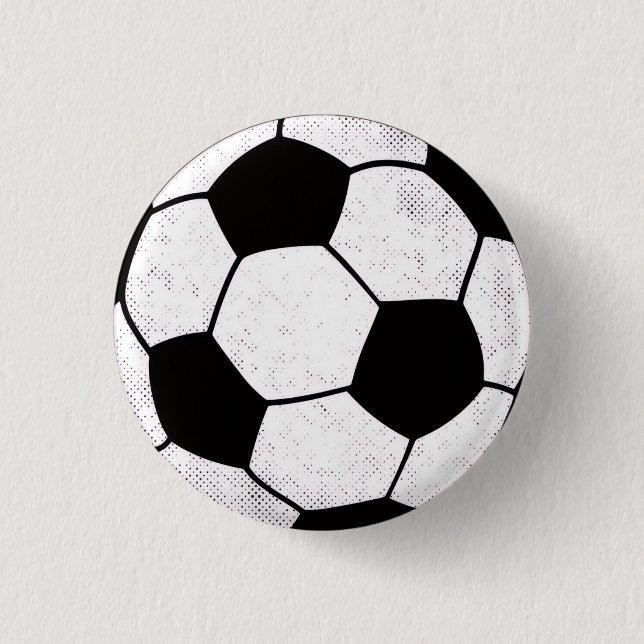 Old School Soccer Pitch Aesthetic Graphic Style Button (Front)