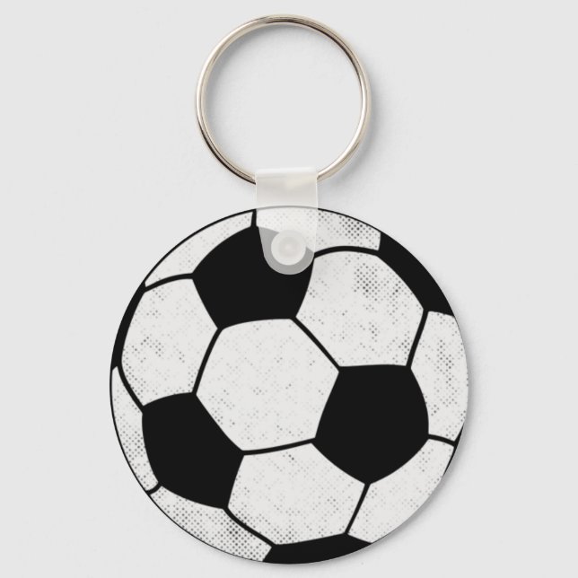 Old School Soccer Pitch Aesthetic Graphic Style Keychain (Front)