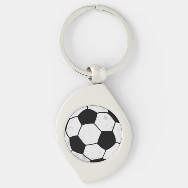 Old School Soccer Pitch Aesthetic Graphic Style Keychain (Front)