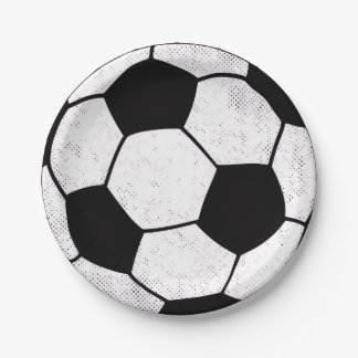 Old School Soccer Pitch Aesthetic Graphic Style Paper Plates