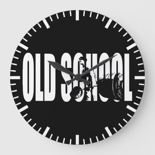 Old School Strength Body building Motivation Large Clock