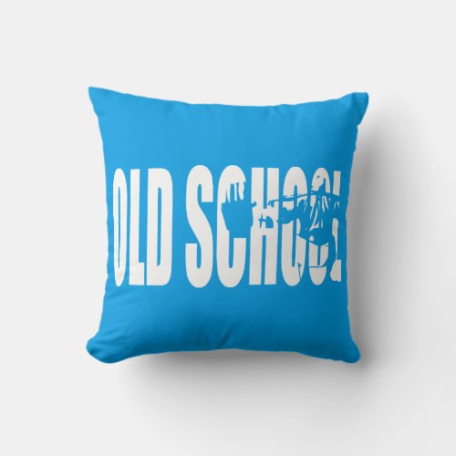 Old School Strength Body building Motivation Throw Pillow