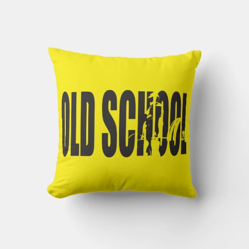 Old School Strength Body building Motivation Throw Pillow