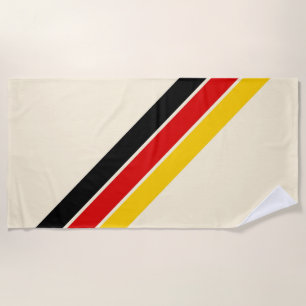 Old School Striped 70s 80s Retro Racing Stripes Beach Towel