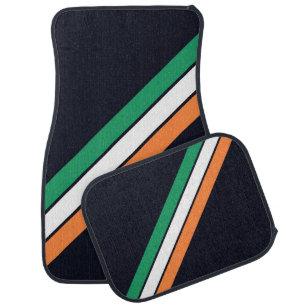 Old School Striped 70s 80s Retro Racing Stripes Car Floor Mat
