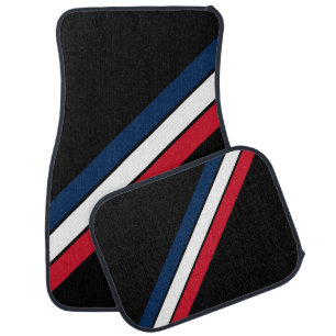 Old School Striped 70s 80s Retro Racing Stripes Car Floor Mat