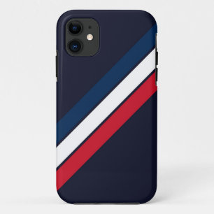 Old School Striped 70s 80s Retro Racing Stripes iPhone 11 Case