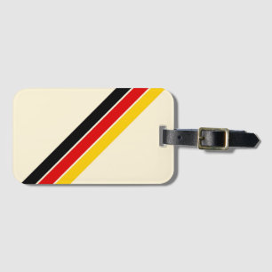 Old School Striped 70s 80s Retro Racing Stripes Luggage Tag