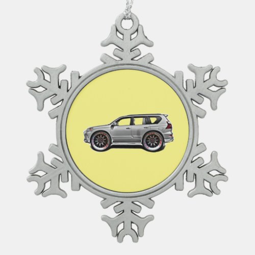 OLD SCHOOL SUV SNOWFLAKE PEWTER CHRISTMAS ORNAMENT