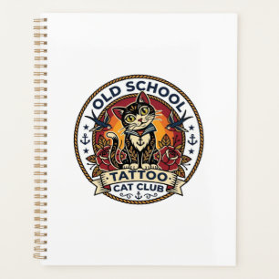 Old School Tattoo Cat Cute Kitty Design - Old Scho Planner