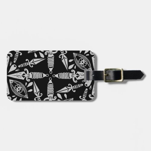 Old school tattoo daggers and eyes luggage tag