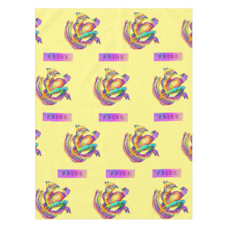 Old school tattoo design in rainbow colors tablecloth