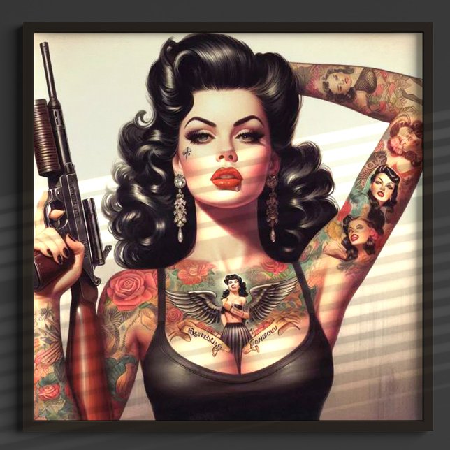 Old School Tattoo Girl Poster (Creator Uploaded)