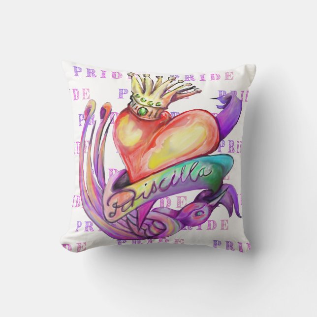 Old school tattoo in pride colors  throw pillow (Front)