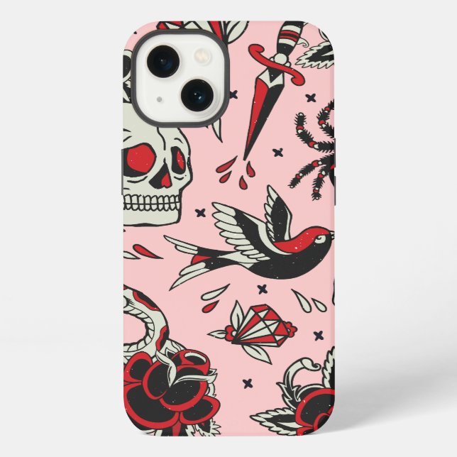 Old School Tattoo Iphone Case (Back)