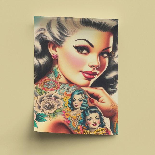 Old School Tattoo Pin-up Tissue Paper (Creator Uploaded)