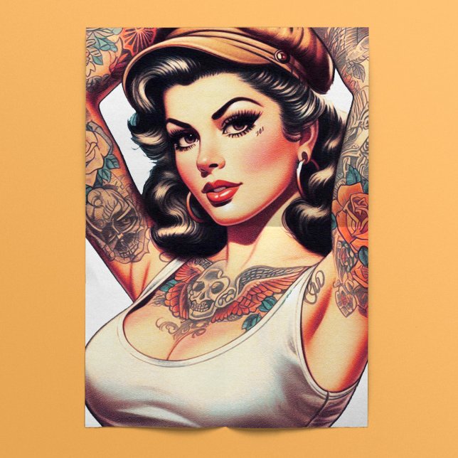 Old School Tattoo Pinup Tissue Paper (Creator Uploaded)