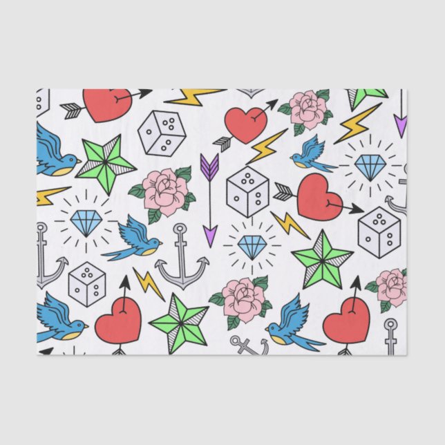 Old School Tattoo Tissue Paper (Front)