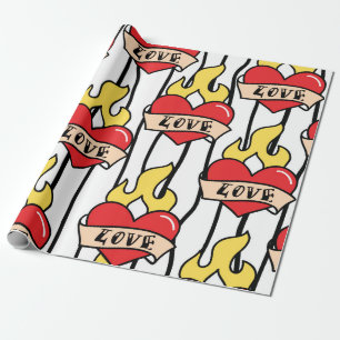 Old School Tattoo Wrapping Paper