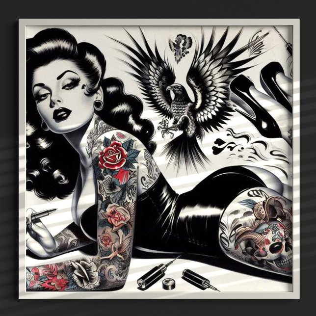 Old School Tattooed Girl Poster (Creator Uploaded)