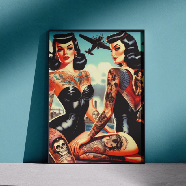 Old School Tatttooed Pin-up Poster (Creator Uploaded)