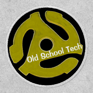 Old School Tech Dark 3" Circle, Iron-On Patch