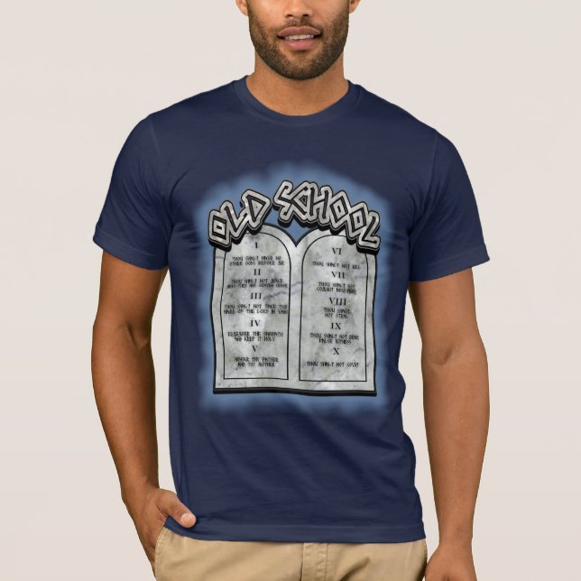 Old School Ten Commandments T-Shirt (Front)