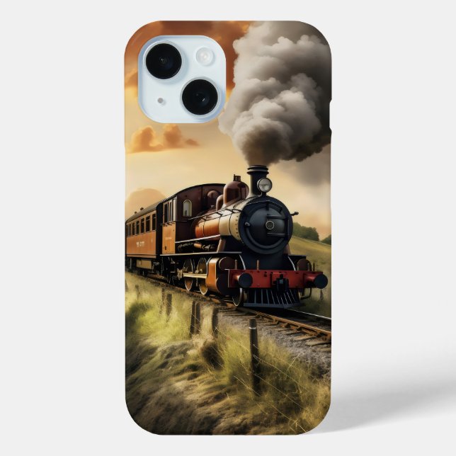 Old-School Train Case-Mate iPhone Case (Back)