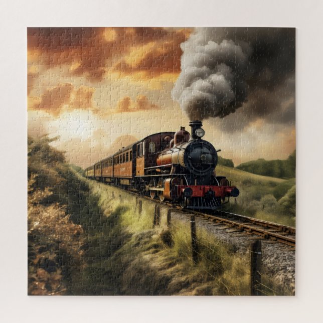 Old-School Train Jigsaw Puzzle (Vertical)