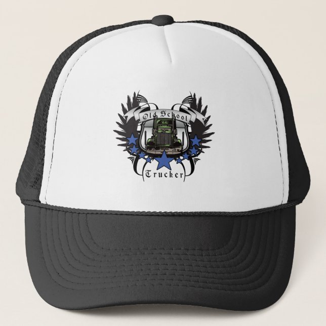 Old School Trucker Trucker Hat (Front)