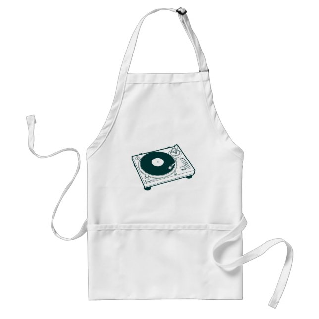 Old School Turntable Adult Apron (Front)