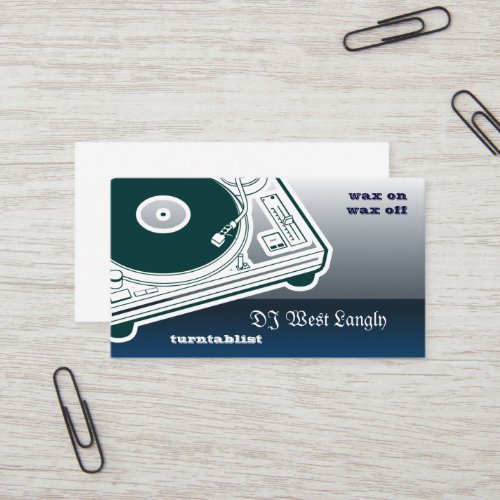 Old School Turntable Business Card