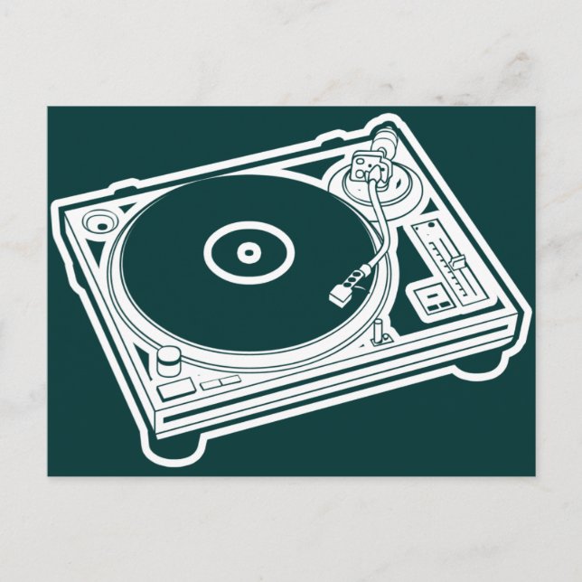 Old School Turntable Postcard (Front)