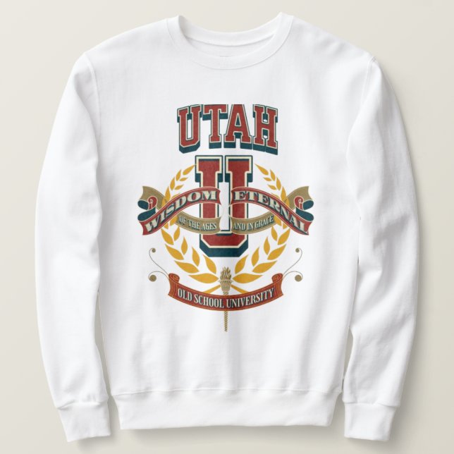 Old school University of Utah  Sweatshirt (Design Front)