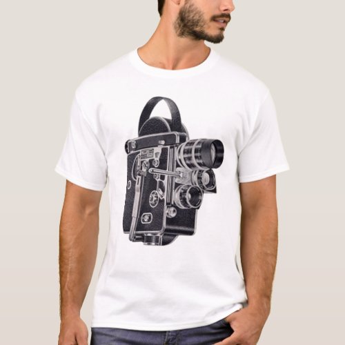 Old School Vintage Video Camera blue womens tee