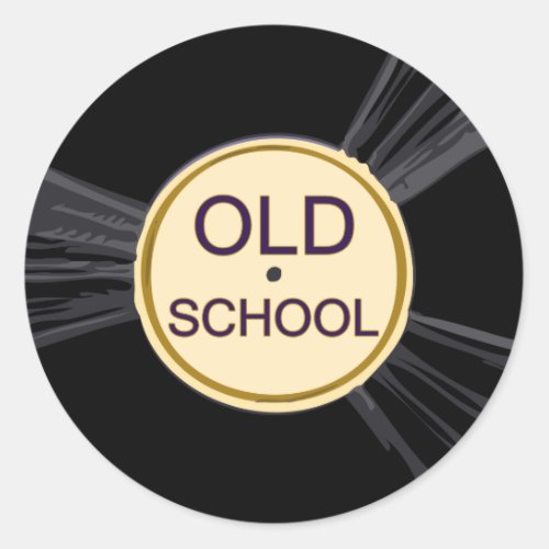 Old School Vinyl Classic Round Sticker