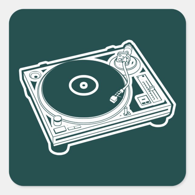 Old School Wax / Turntable Square Sticker (Front)