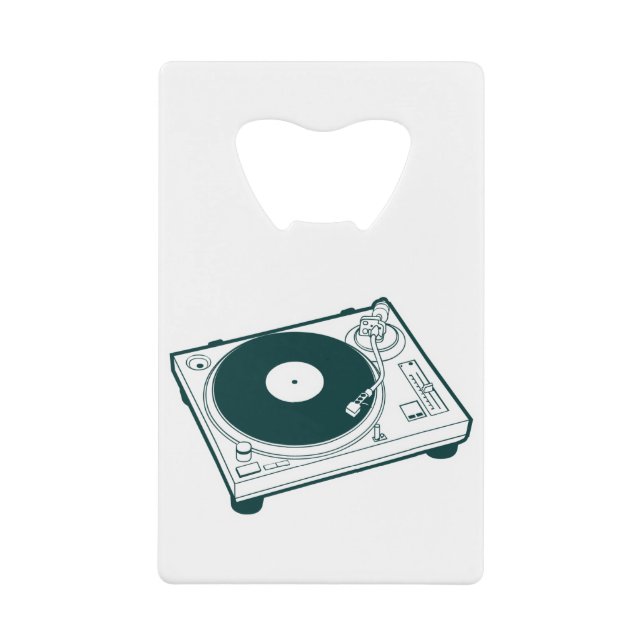 Old School Wax (Vinyl) Turntable Credit Card Bottle Opener (Front)
