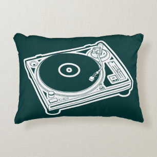 Old School Wax (Vinyl) Turntable Decorative Pillow