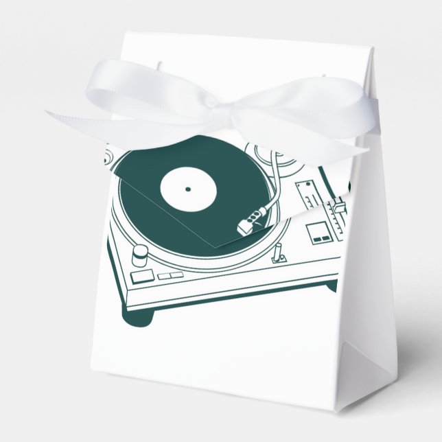 Old School Wax (Vinyl) Turntable Favor Boxes (Front Side)