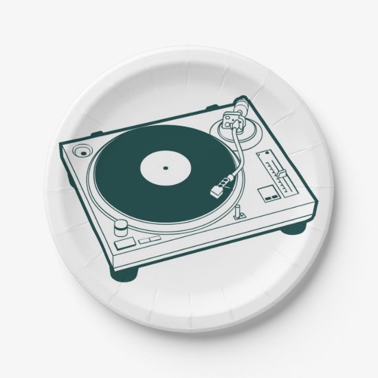 Old School Wax (Vinyl) Turntable Paper Plate