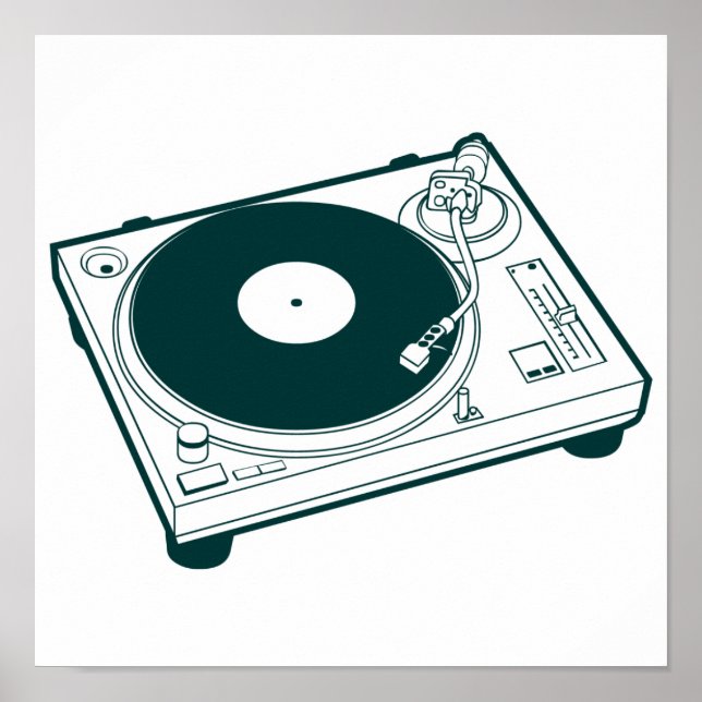 Old School Wax (Vinyl) Turntable Poster (Front)