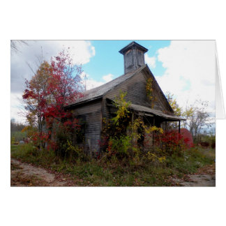 Old Schoolhouse in Autumn Cards